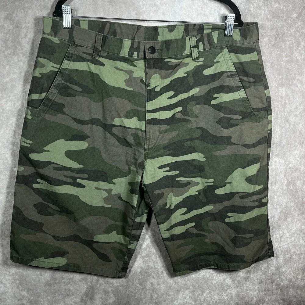 Dickies Shorts Men 38 Green Camo Ripstop Chino Flat Front Casual Streetwear Army